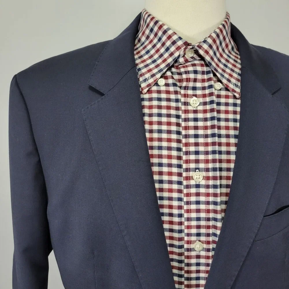 Hugo Boss Men's Sport Coat Blazer Two Button Navy Blue Guabello 120s Wool Sz 48R